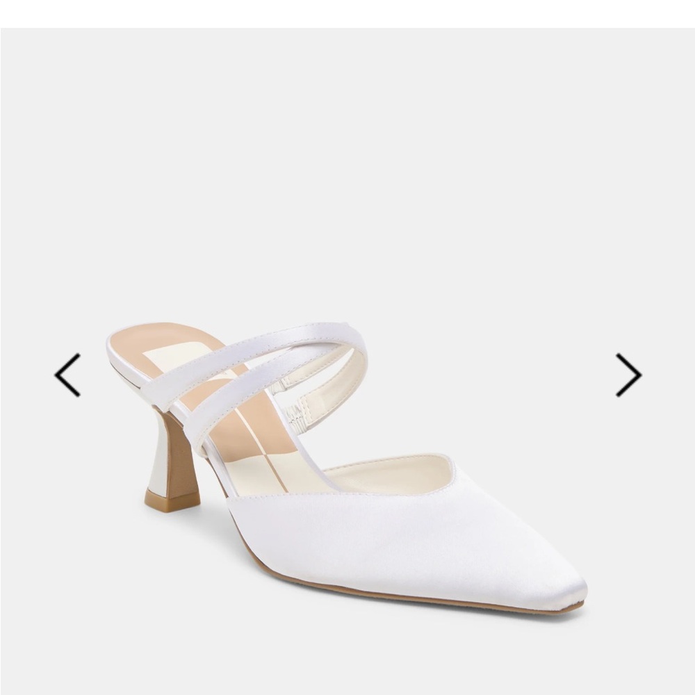 Dolce Vita White Satin Linore Heels - NEW